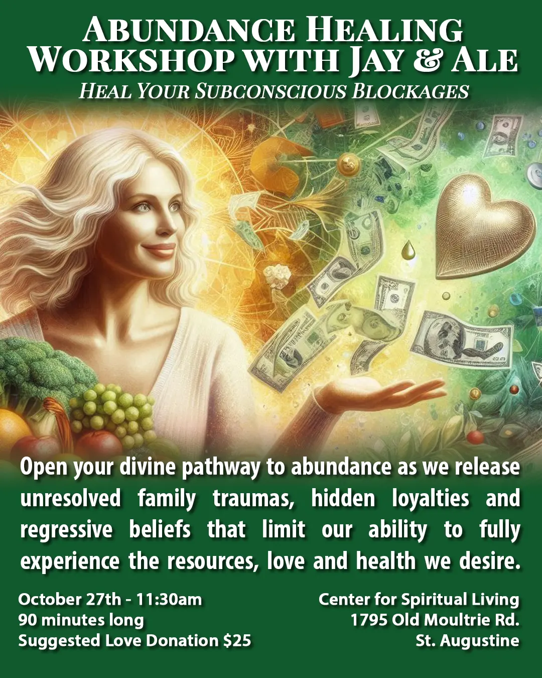 Abundance Healing Workshop at the Center for Spiritual Living