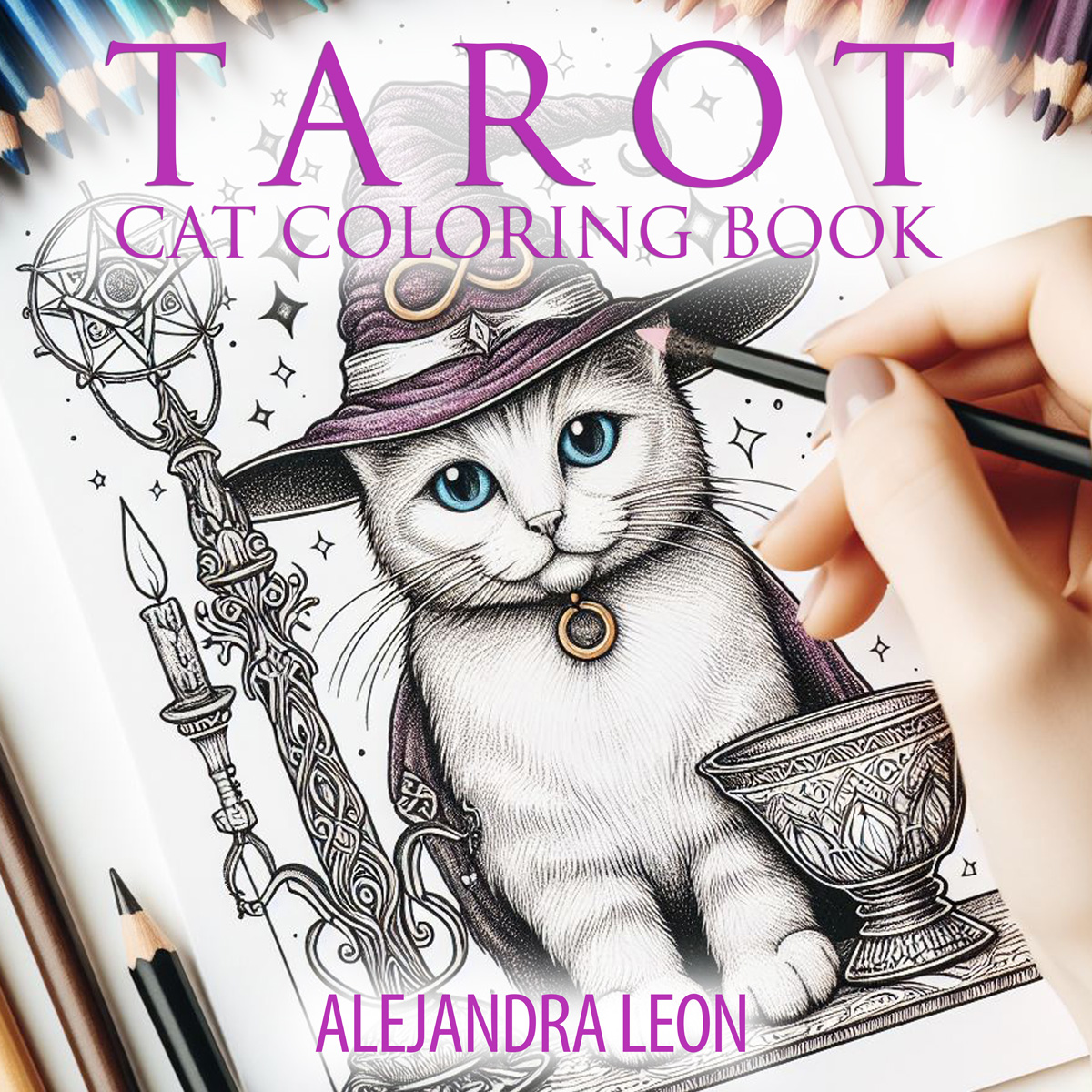 Cat Tarot Coloring Book - 88 cats images - Creative Kittens - Cat Lovers - The Major Arcana